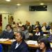 SACMEQ Conference participants during a session. Ms. Warue Kariuki of Kenya (front row, left) and Dr. Mioko Saito of Japan (front row, right) listen attentively to a presentation. Directly behind them are Ms. Eldah Onsomu and Ms. Juliana Nzomo, both from Kenya.